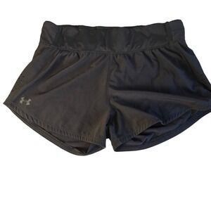 Under Armour Womens‎ Black Speedpocket Running Shorts Large Perforated Athletic
